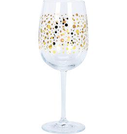 Koopman Wine Glass with Gold Dots 380Ml Crystal