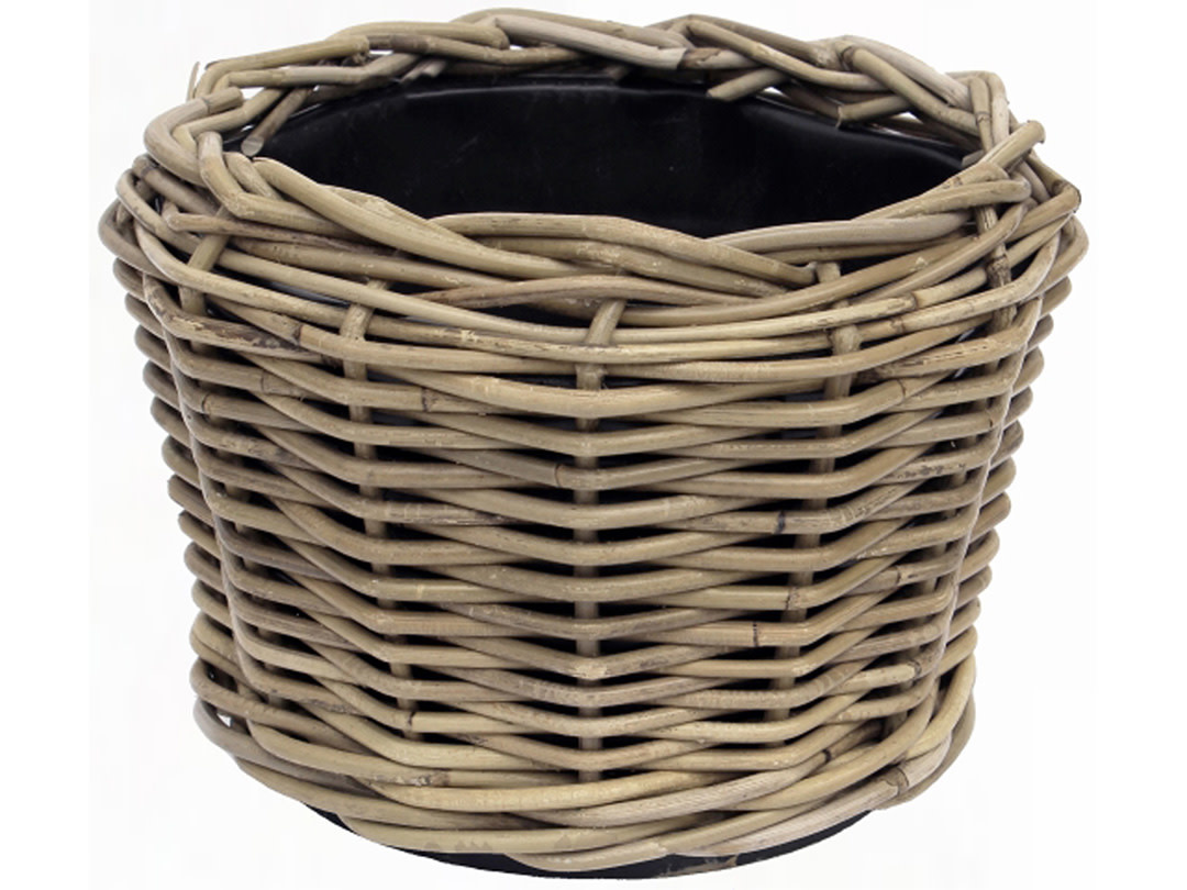 Van der Leeden Mandwerk Drypot Planter - Rattan Grey