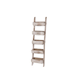 Dijk Tapper stand with 5 brick moulds wood white-wash31x25/18x125cm