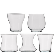 Mica Vase glass 5 assorted pdq - h14xd14,5cm