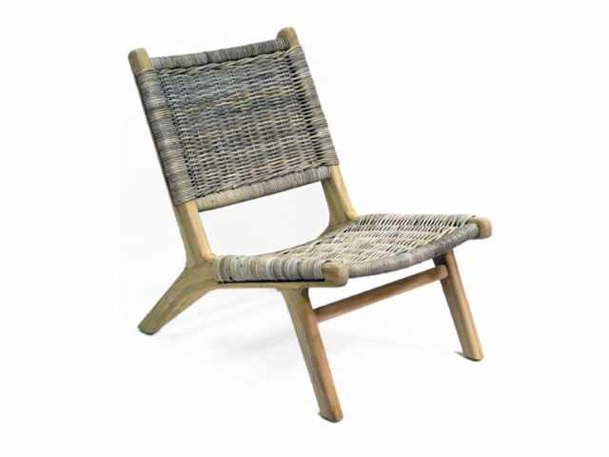 Van der Leeden Mandwerk Loungechair Teak Rattan B57Xd78Xh76 cm