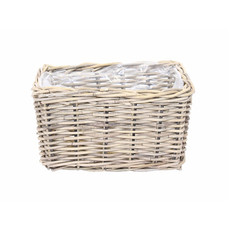 Van der Leeden Mandwerk Basket Rattan Grey With Lining Rec