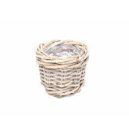 Van der Leeden Mandwerk Planter Rattan Grey Round