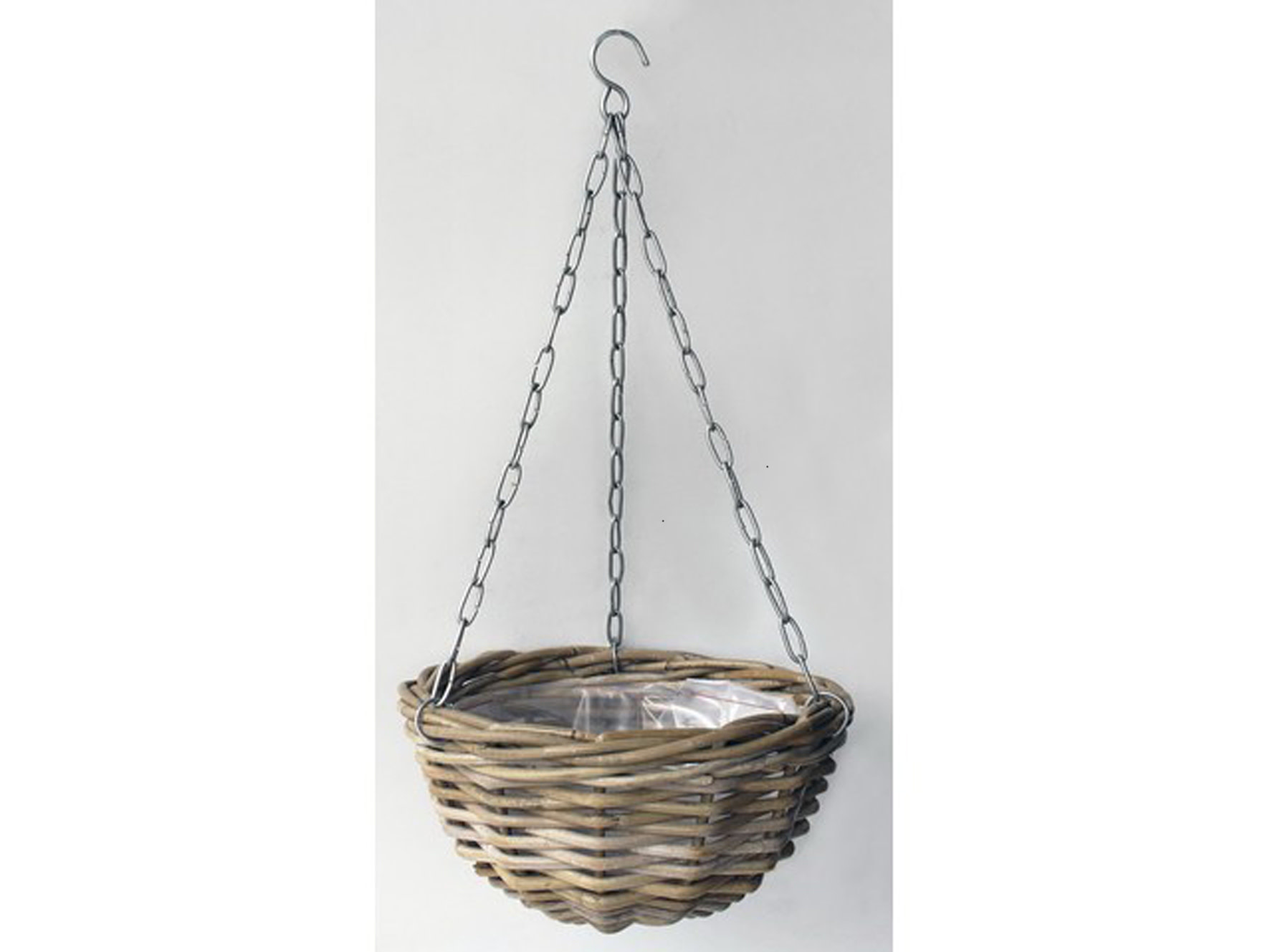 Van der Leeden Mandwerk Hanging Planter Rattan Grey With Lining