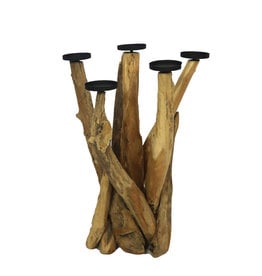 Dijk Teak root candle holder