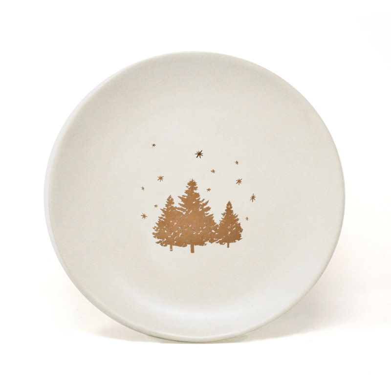 Bia Alpine Plate with Gold Trees and Stars  - 8"