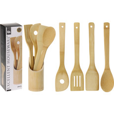 Koopman Kitchen utensils bamboo 5pc