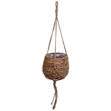 Koopman Hanging Basket  with Jute Rope - Plastic Liner