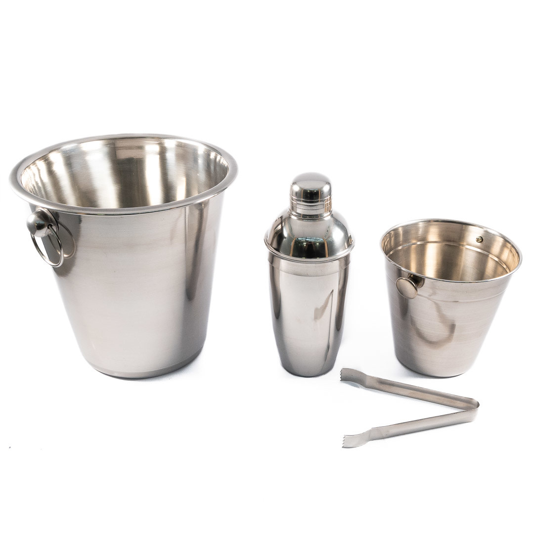 Ice Bucket and Bar Ware 4 pcs stainless steel- 75% OFF