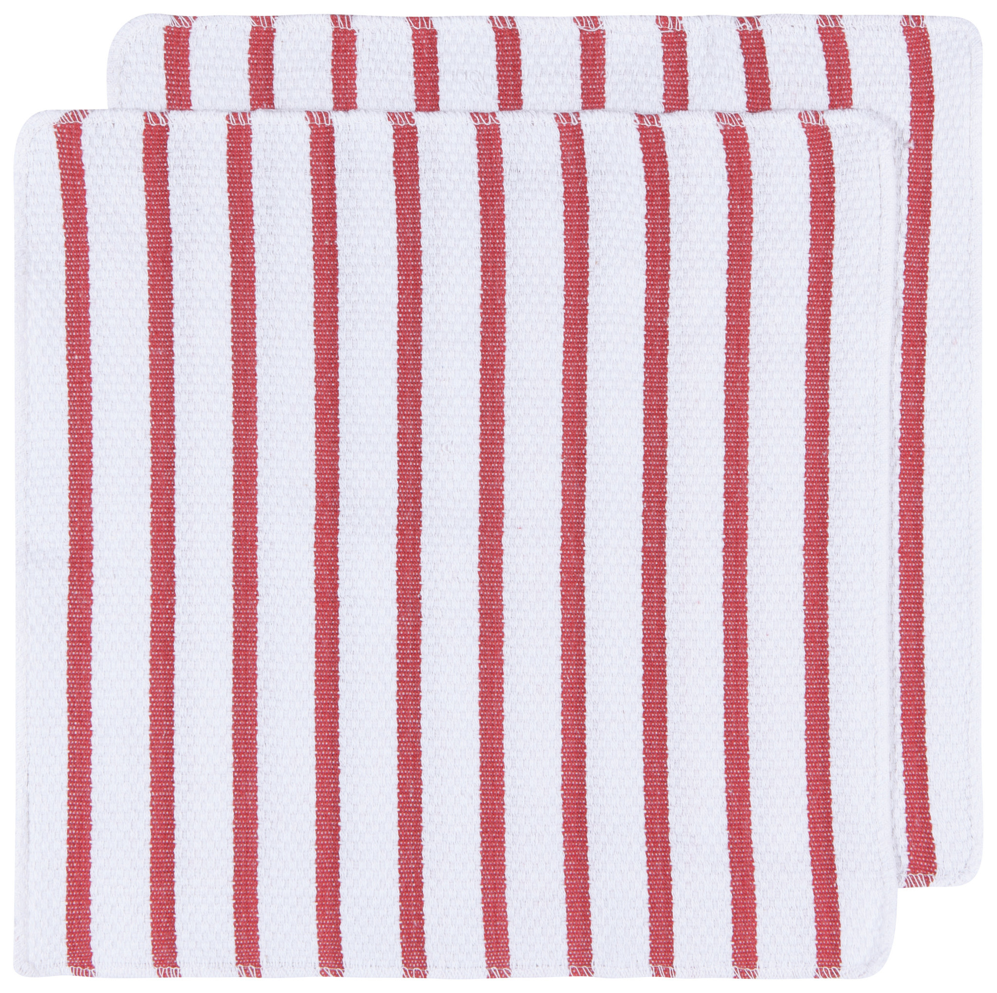 Dish Cloth - Set of 2 Basketweave Red