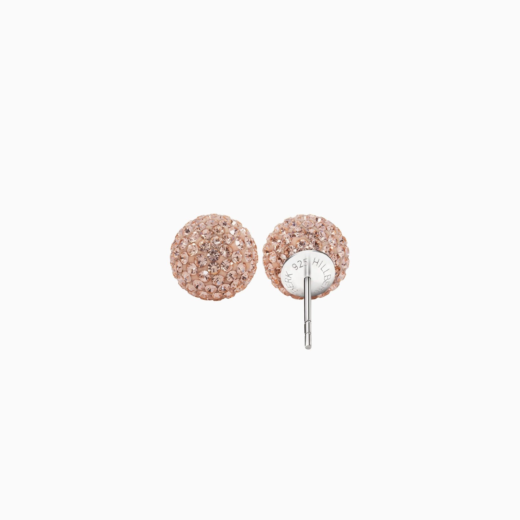 Hillberg & Berk H&B - Sparkle Ball Stud Earrings Rose Gold