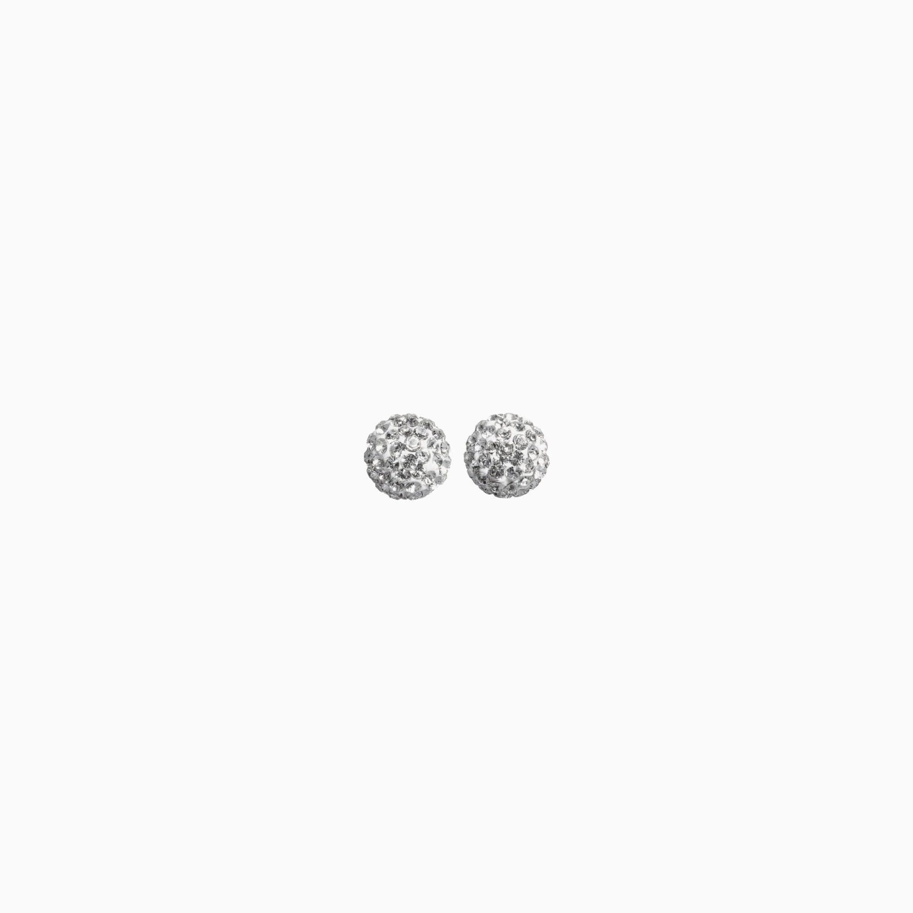 Hillberg & Berk H&B - Sparkle Ball Stud Earrings White