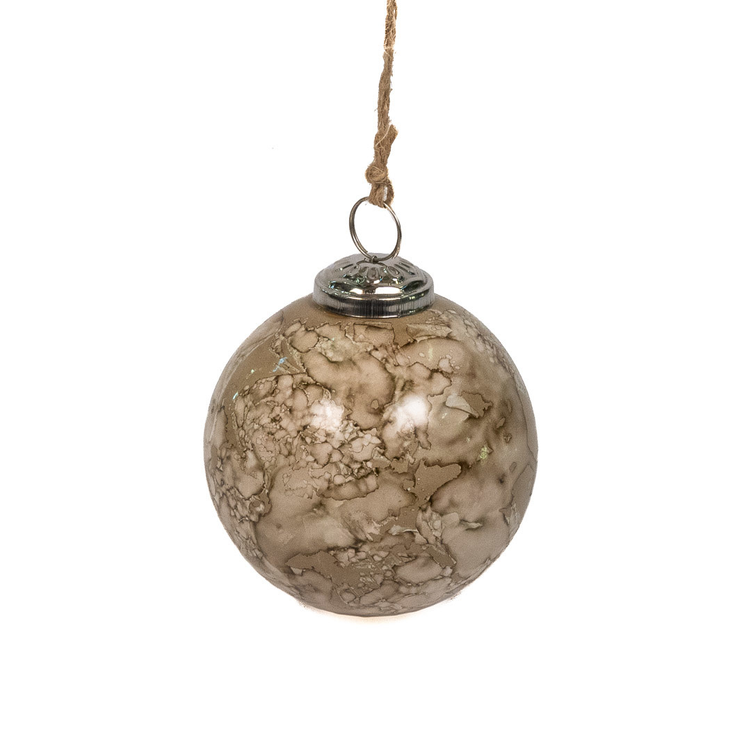 Dijk Bauble Marble Finish Glass 10cm