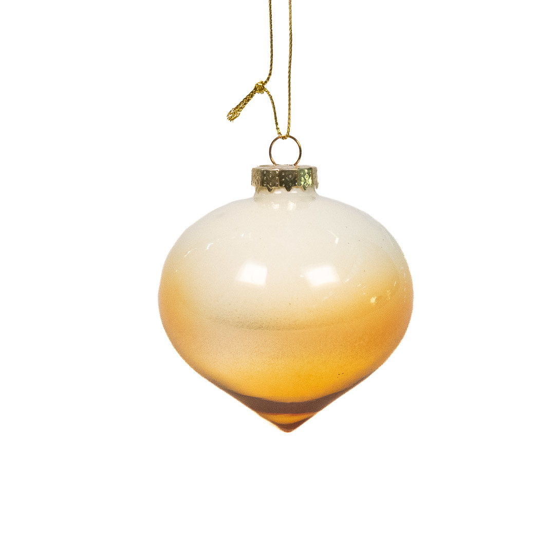 house of seasons Ornament Gold with Frosted Top - d8cm Shape: