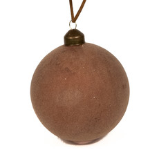 Ball Ornament 4"D Glass Light Brown