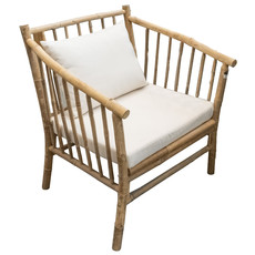 Bamboo armchair 70x70x36.8cm with cushion and pillow kd