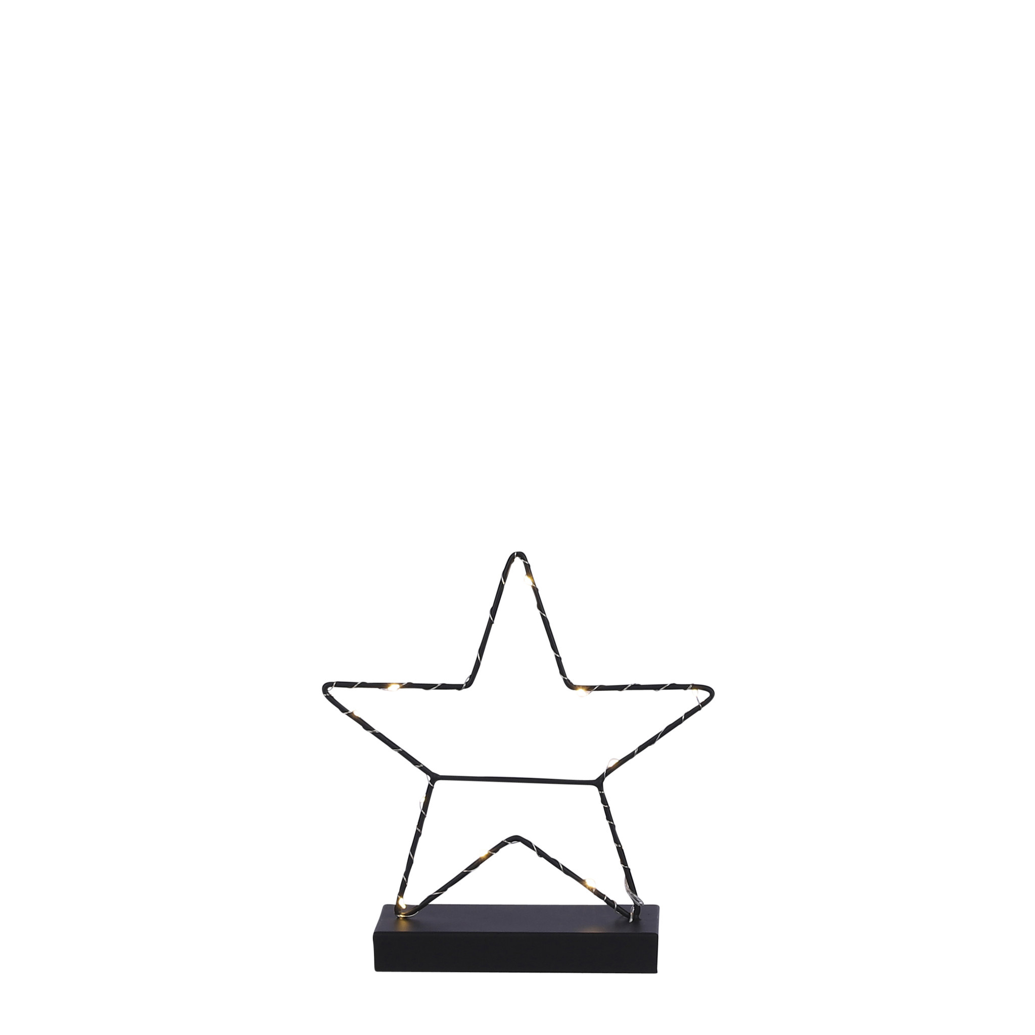 Decoration star black 12 led battery operated- w7xd25cm