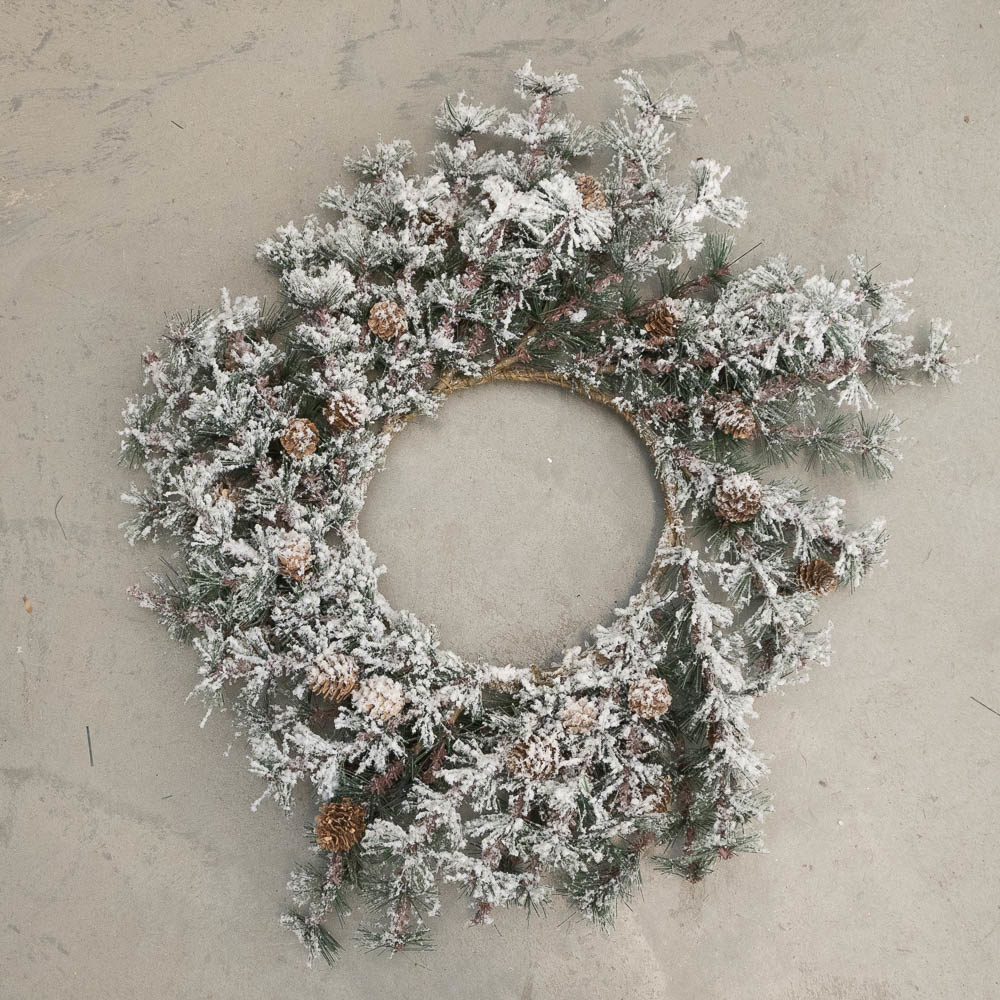 Snowy Pine Wreath -  58cm