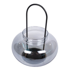 Oval Lantern Glass - Dark Grey D19.5x23cm