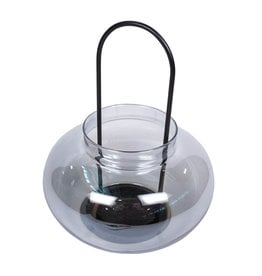 Oval Lantern Glass - Dark Grey D19.5x23cm