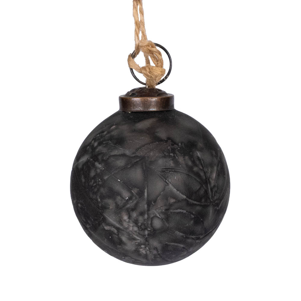 Ornament Glass D7.75cm Grey - assorted