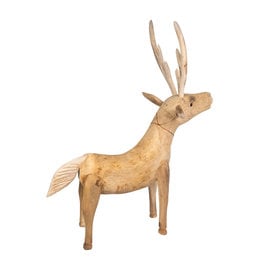 Statue Deer Bamboo and Teak Wood 35x15x30cm