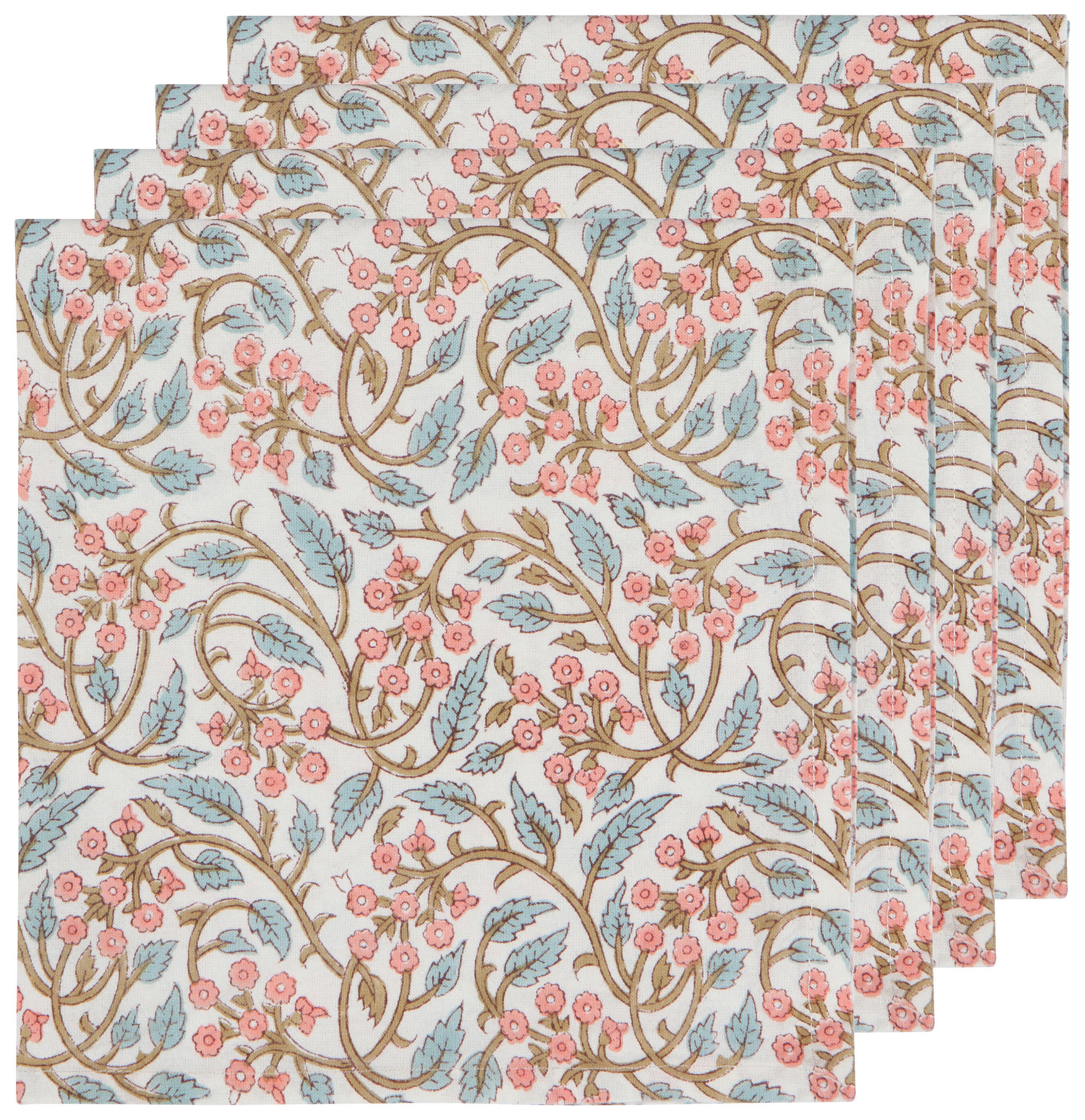 Danica Napkins - Set of 4 - Block Print - Meadow