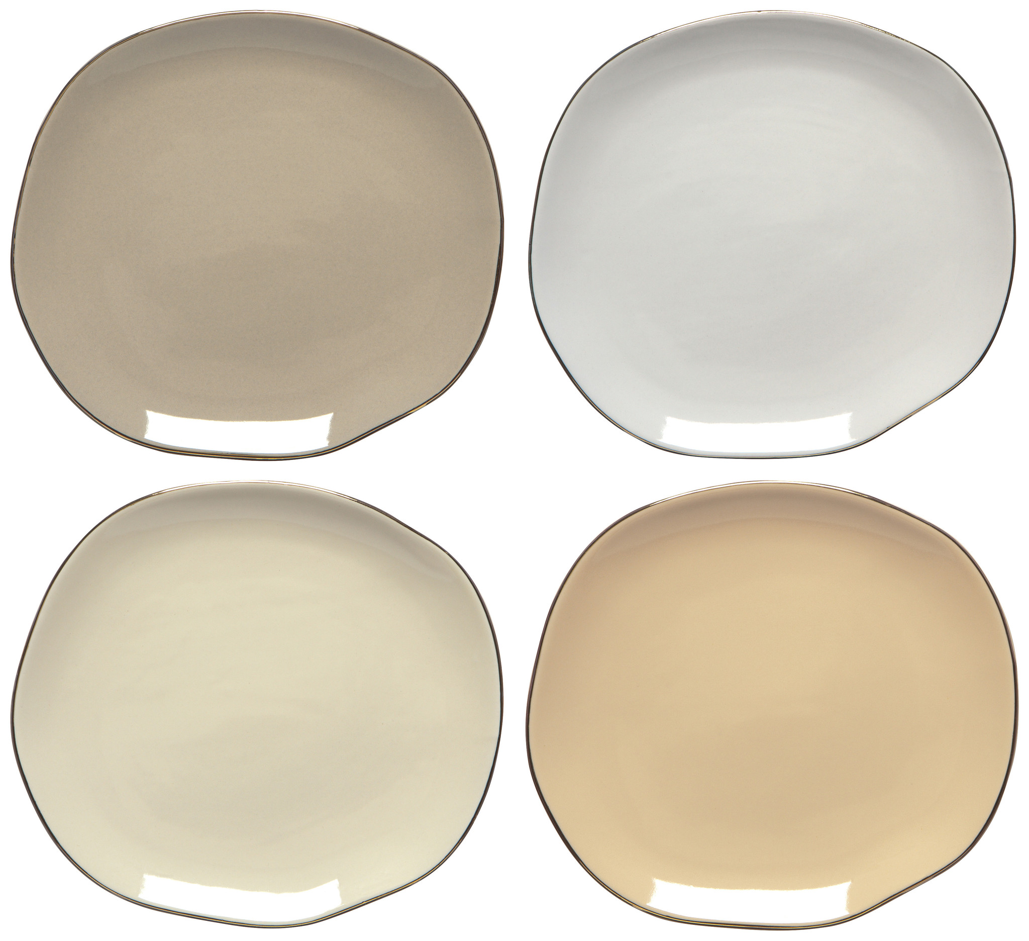 Danica Appetizer Plates - Set of 4  - Pebble
