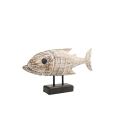 Dijk Fish on Stand - White-Wash - 59x10x31cm