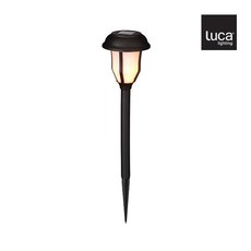 Garden Stake Lantern Black Solar - Warm White LED - l6xw6xh18cm