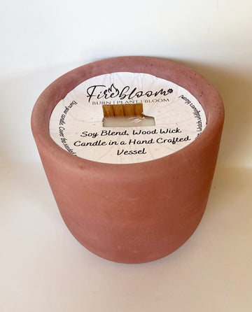 Firebloom Firebloom Soy Wood Wick Candle  -  Red Pot Black Raspberry Vanilla