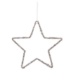 Ornament Star - Metal with Tinsil