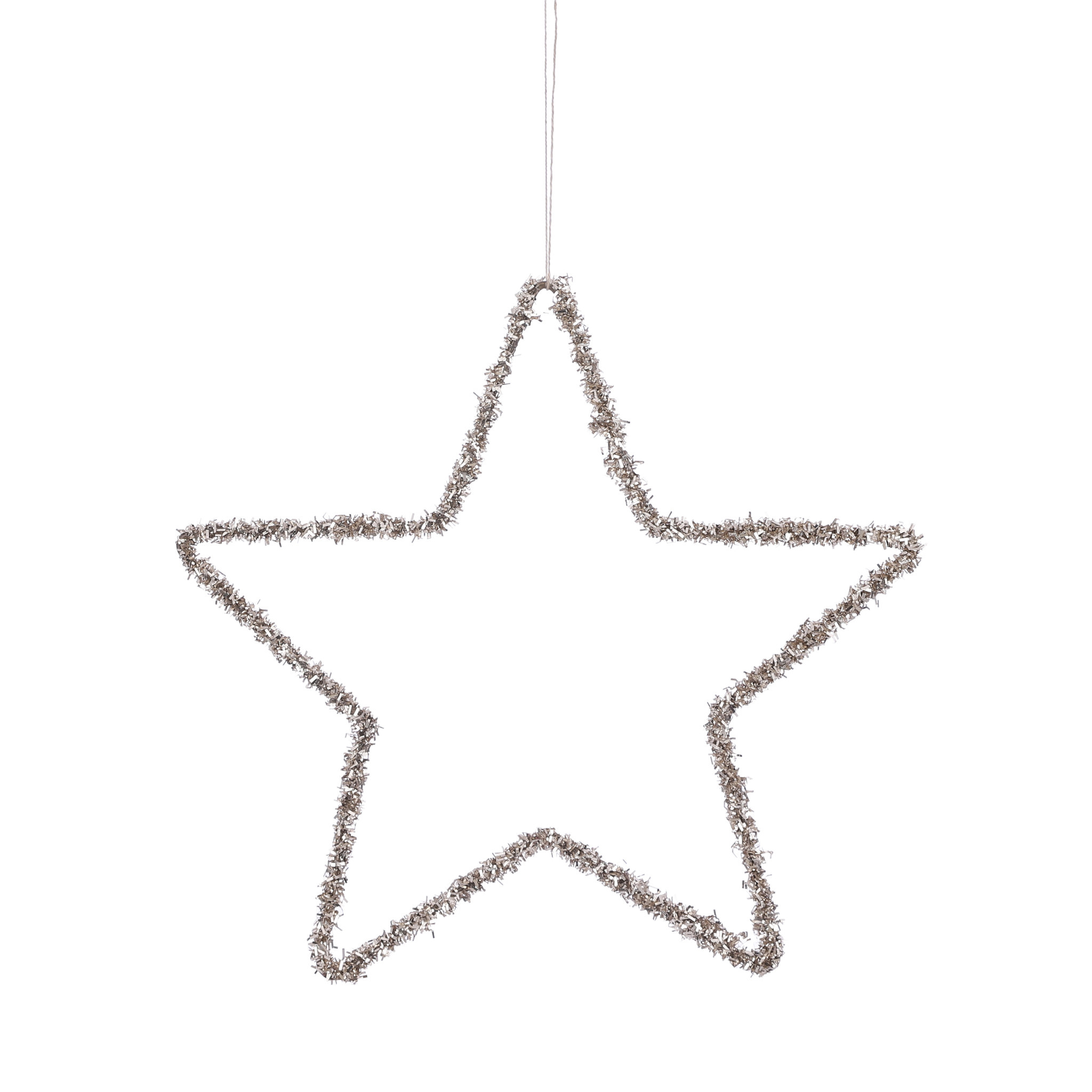 Ornament Star - Metal with Tinsil
