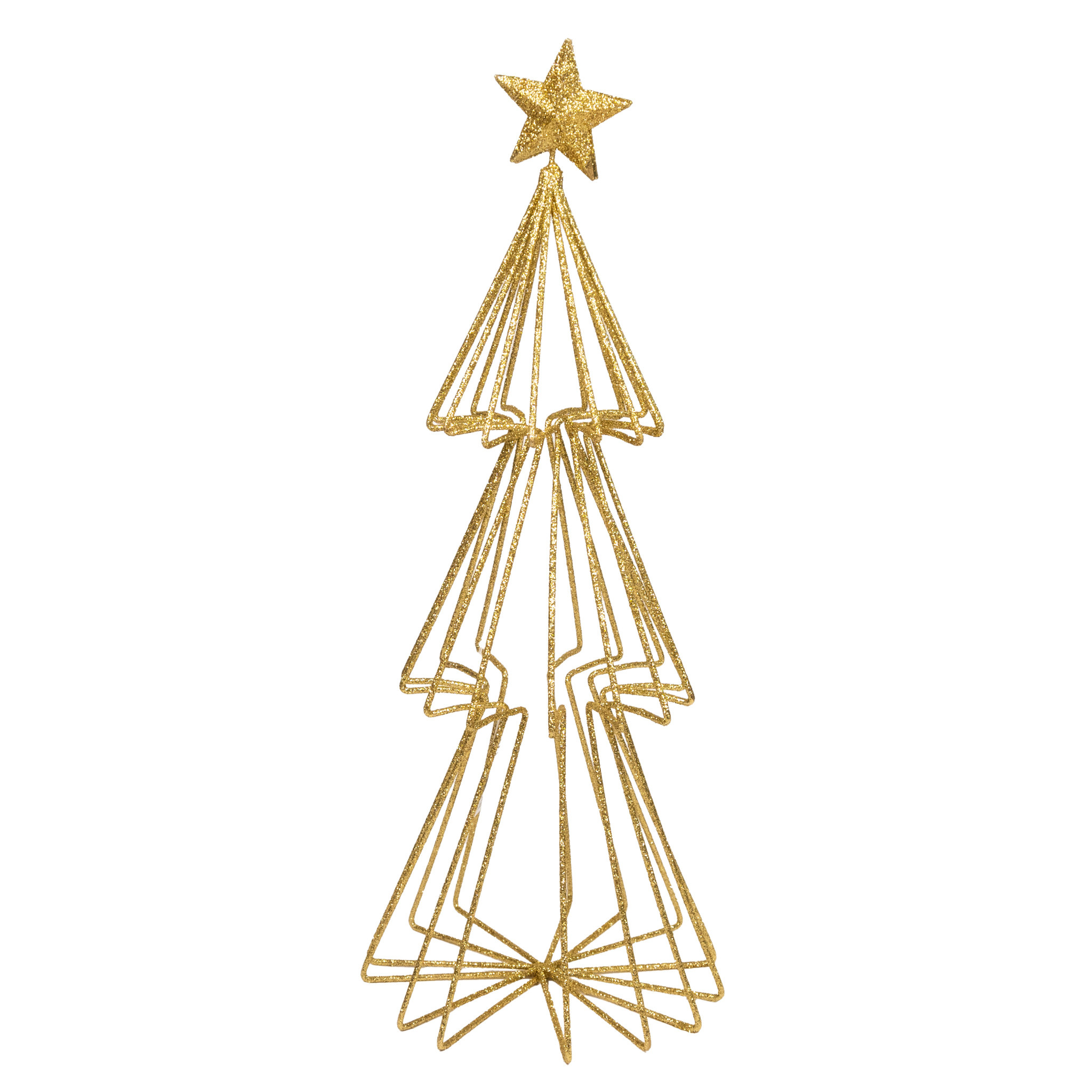 Metal Tree with Star - Gold