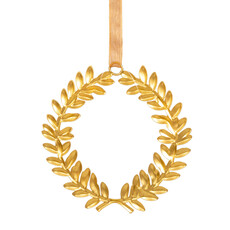 Gold Laurel Leaf Ornament - 5"