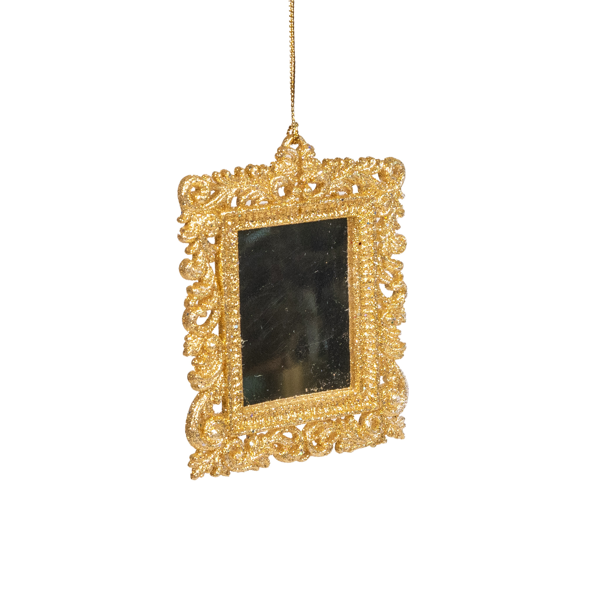 Glittered Mirror Ornament - 4"