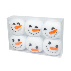 Box Of Snowman Snowball Ornaments - 3.5"