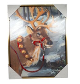 Reindeer Textured Framed Wall Art - 19.5"