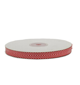 DIY Ribbon - Herringbone Candy Cane - Red White - 3/8" - 25Y