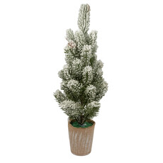 Pine Tree In Pot Green Frosted - H40xd19cm