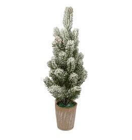 Pine Tree In Pot Green Frosted - H40xd19cm