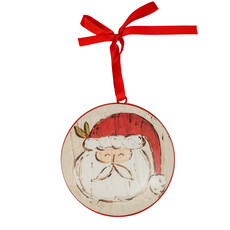 Santa Face Disc Ornament - 6"
