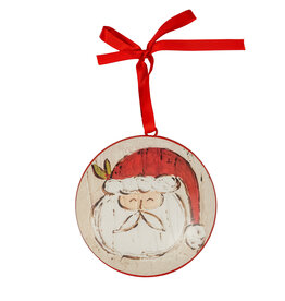 Santa Face Disc Ornament - 6"