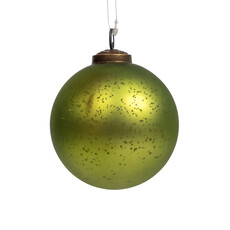 Antiqued Light Green Ball Ornament - 4"