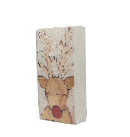 Reindeer Textured Wood Block - 8"