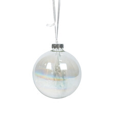 house of seasons Ornament Ball White with Tree Shadow D8cm 2 Assorted