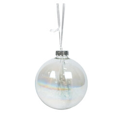 house of seasons Ornament Ball White with Tree Shadow D8cm 2 Assorted