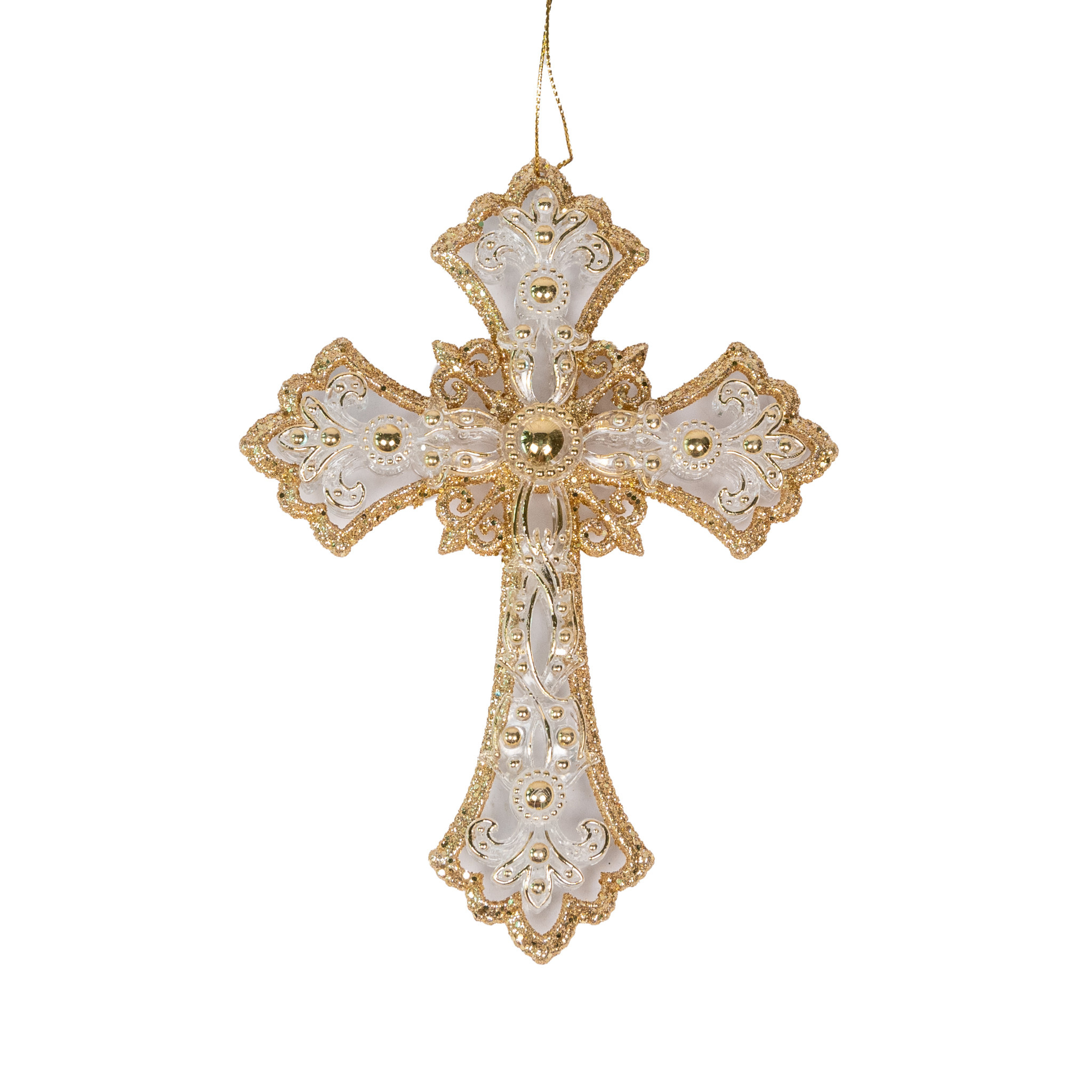 Jeweled Cross Ornament - 5"