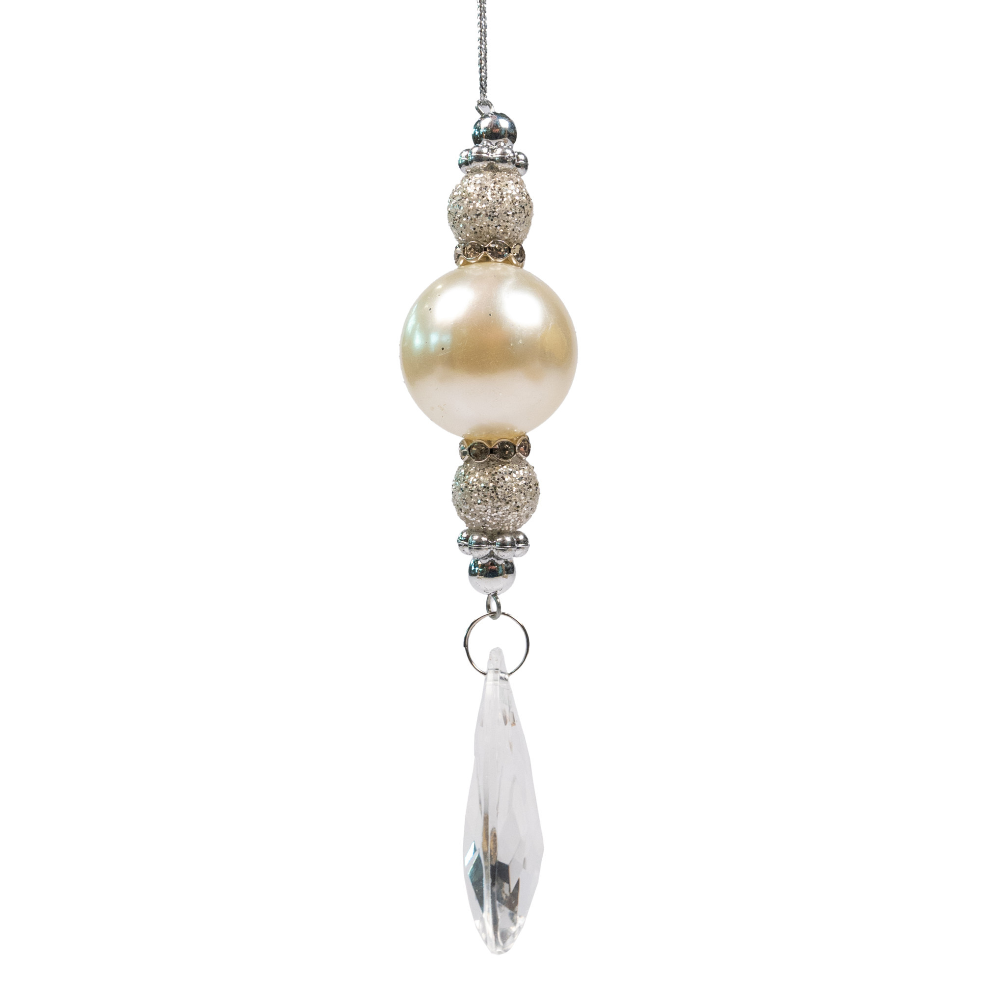 Crystal Pearl Drop Ornament - 5.75"
