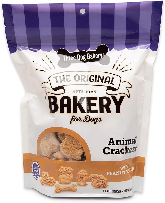 Three Dog Bakery Animal Crackers w/ Peanut Butter 13oz